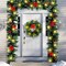 15ft Outdoor Christmas Garland with 100 Warm LED Pre-lit Artificial Christmas Garlands Decor Green Frosted